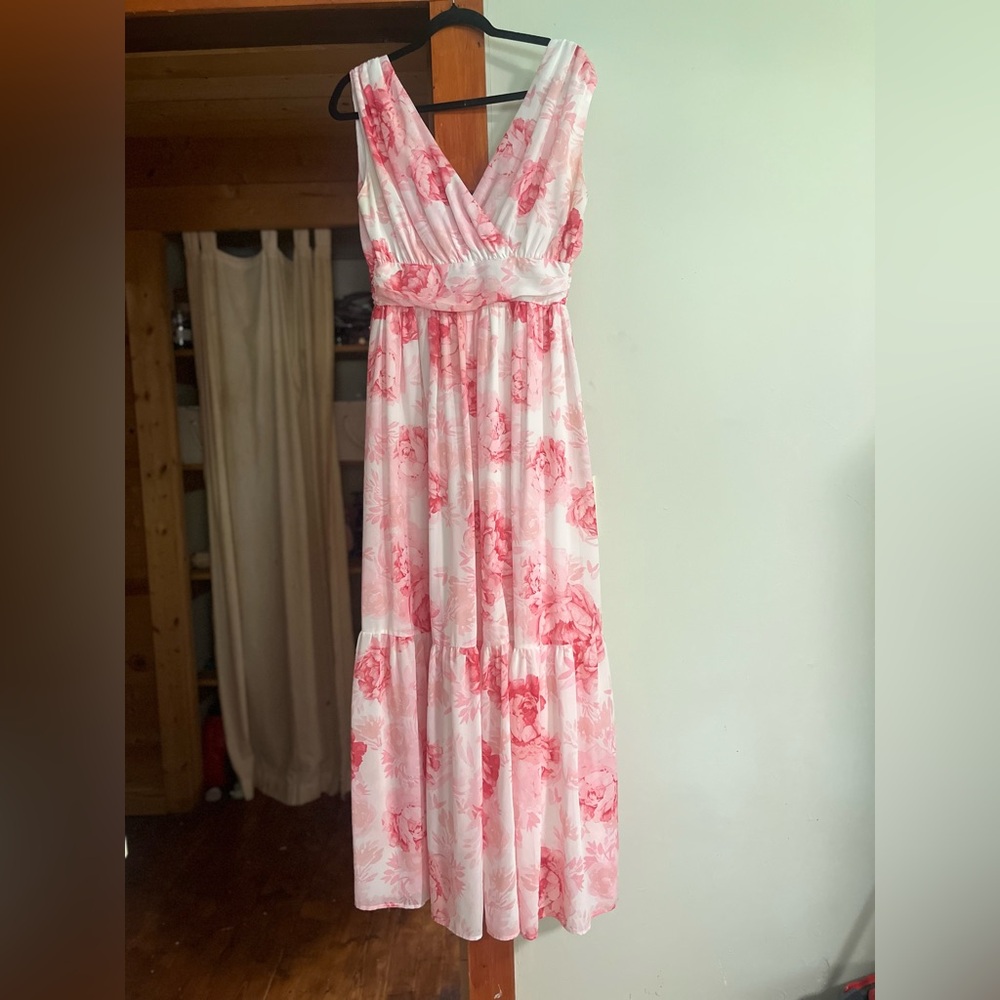 Flying Tomato Pink Sleeveless Maxi Dress with Ruffles